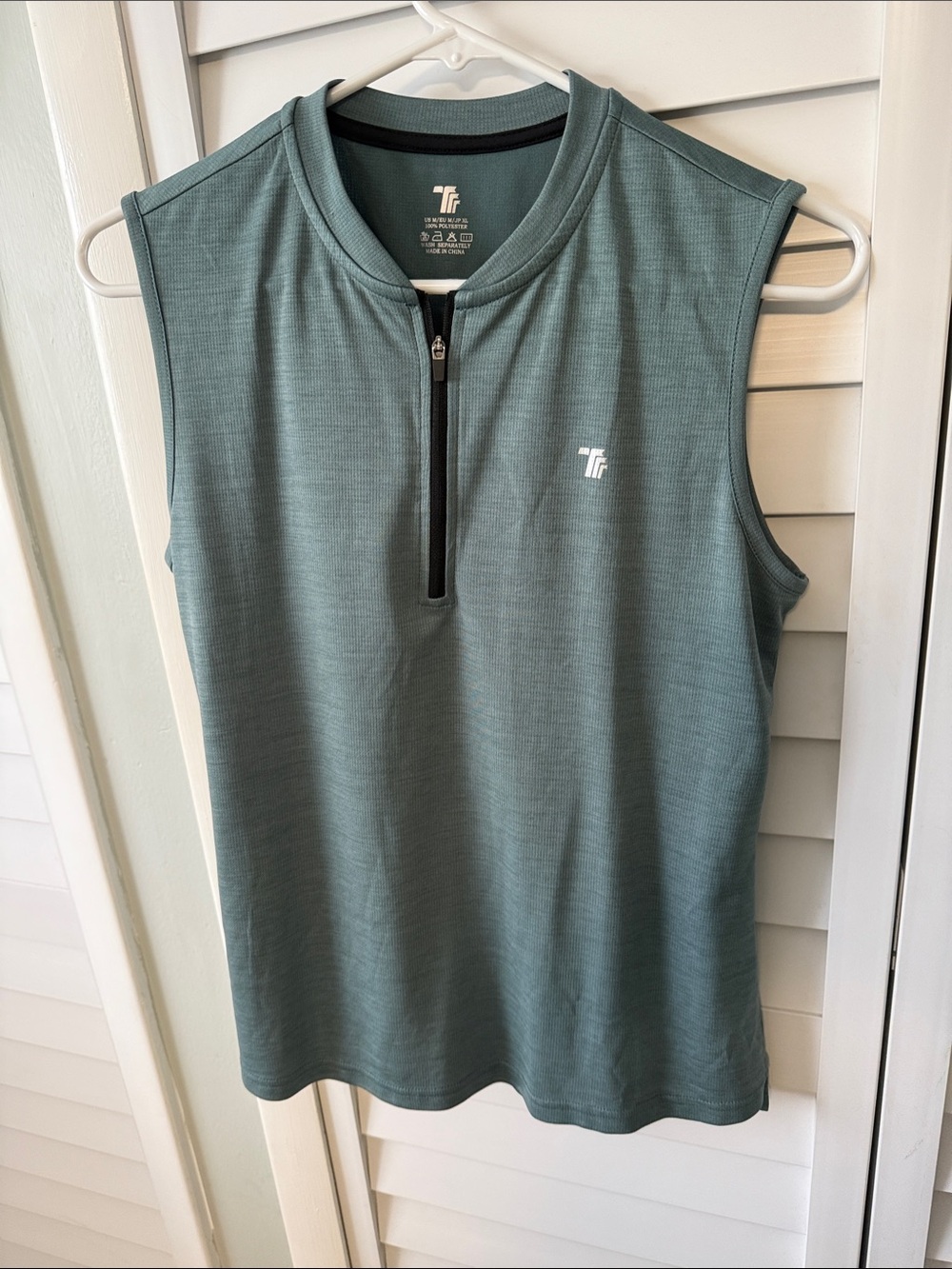 Sleeveless Half-Zip Tank in Teal